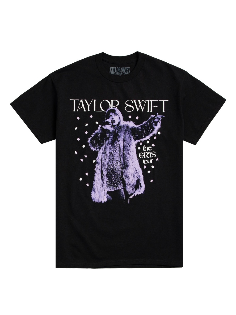 Taylor Swift The Eras Tour Live Photo Stars T-Shirt Black Purple- Size Large